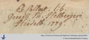 [Provenienz]: Helberger, Georg Ph.