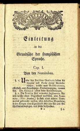 Einleitung in die Grundsätze der französischen Sprache.