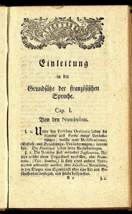 Einleitung in die Grundsätze der französischen Sprache.