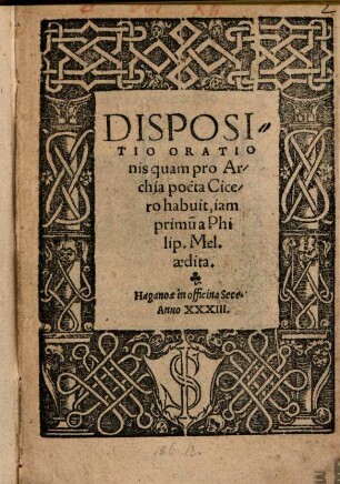 Dispositio orationis quam pro Archia poëta Cicero habuit