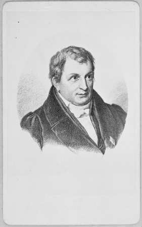 Porträt Ludwig Tieck. Fotografie nach Stahlstich im Oval. Albuminabzug auf Karton (Carte-de-visite mit Bezeichnung verso)