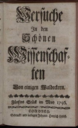 Fünftes Stück im May 1756.