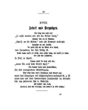 XVIII. Arbeit und Vergnügen