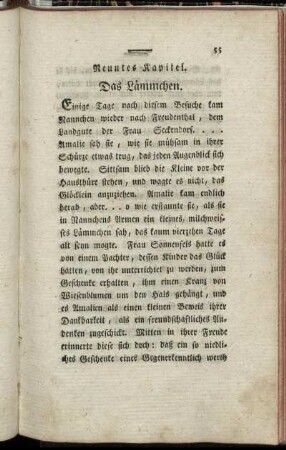 Neuntes Kapitel. Das Lämmchen.