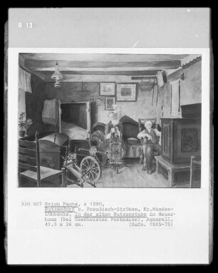 In der alten Butzenstube (im Heuerhaus der Geschwister Portmeier; Butzendorf, Kreis Minden-Lübbecke)