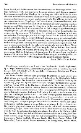 Hamburger Akademische Rundschau, hrsg. von Angela Bottin, Nachdruck, 3 Bde., Begleitband, Berichte, Dokumentation, Register, (Hamburger Beiträge zur Wissenschaftsgeschichte, 10) : Berlin u.a., Reimer, 1991