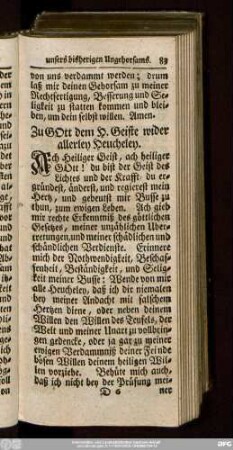 Zu Gott dem H. Geiste wider allerley Heucheley.