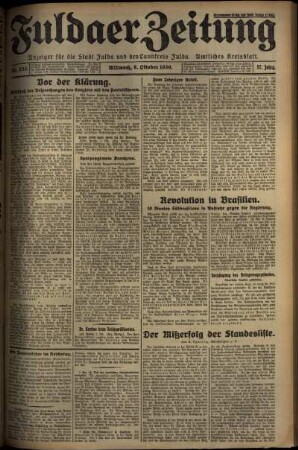 Ausgabe vom Mittwoch, den 08. Oktober 1930.