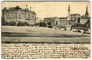 Stettin. Rathaus und Grüne Schanze.