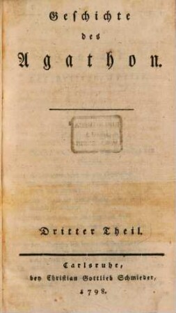 Geschichte des Agathon, 3