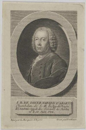 Bildnis des J. B. de Boyer d' Argens