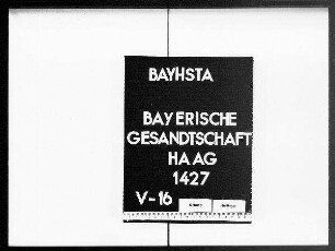 Briefe an die bayerische Gesandtschaft von Max von Preysing
