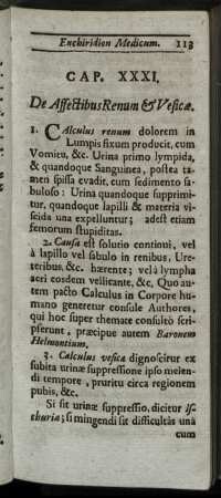 Cap. XXXI. De Affectibus Renum & Vesicæ. - Cap. XL. De Chlorosi.