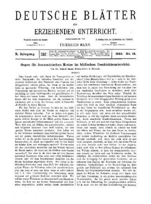 Gegen die "konzentrischen Kreise" im biblischen Geschichtsunterricht : (Schluss)