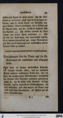 Betrachtungen über die Natur und die Erscheinungen der natürlichen und erlangten Gifte.