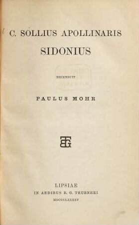 C. Sollius Apollinaris Sidonius