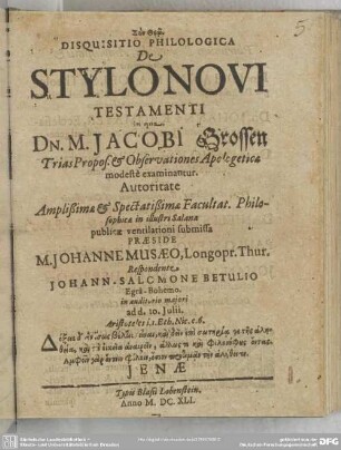 Disquisitio philologica de stylo novi testamenti