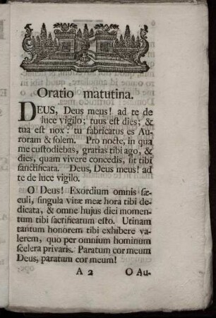 Oratio matutina.