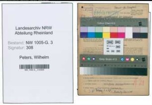 Entnazifizierung Wilhelm Peters , geb. 16.05.1908 (Bohrmeister)
