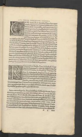 Acta Synodi Dioecesanae Colonien.