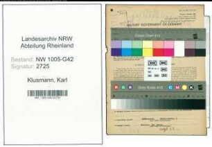 Entnazifizierung Karl Klusmann , geb. 17.08.1892 (Anstreicher)