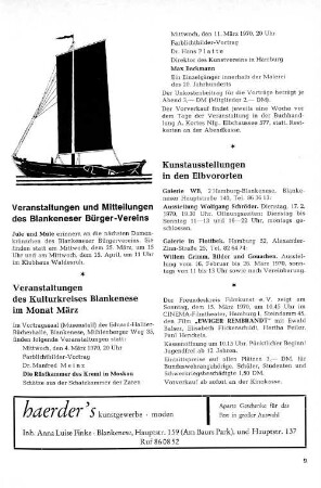 Veranstaltungen und Mitteilungen des Blankeneser Bürger-Vereins
