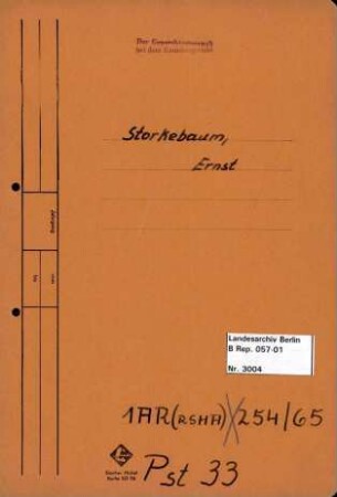 Personenheft Ernst Storkebaum (*24.09.1891), Regierungsamtmann