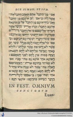 In Fest. Omnium Sanctorum Evangelium Matthaei V.