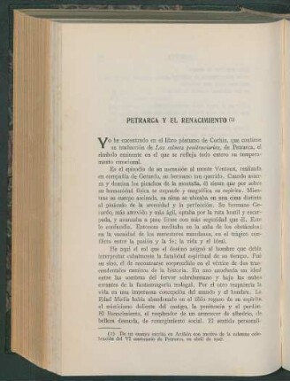 Petrarca y el renacimiento