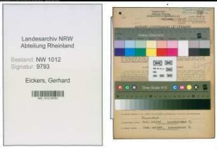 Entnazifizierung Gerhard Eickers , geb. 13.02.1894 (Bautechniker)