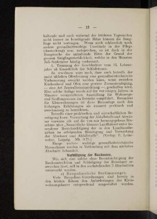 Verbilligung der Baukosten.