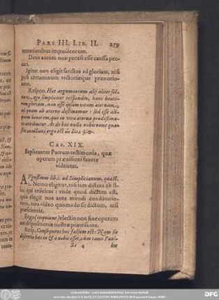 Cap. XIX. Explicantur Patrum testimonia, quae operum praevisioni favere videntur.