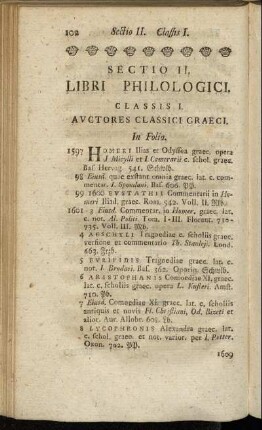 Classis I. Auctores classici graeci.