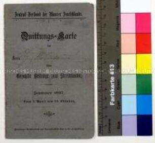 Quittungskarte des Zentralverbands der Maurer Deutschlands für G. Boyenbaum über gezahlte Beiträge zum Streikfonds