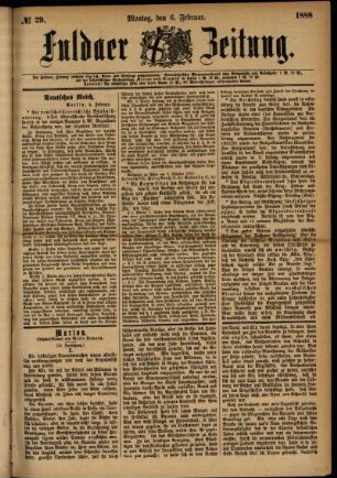 Ausgabe vom Montag, den 06. Februar 1888.