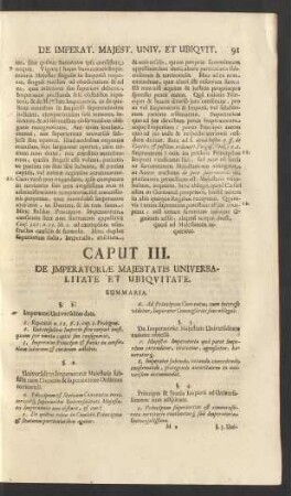 Caput III. De Imperatoriae Majestatis Universalitate Et Ubiquitate.