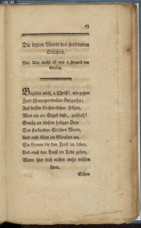 Die letzten Worte des sterbenden Erlösers.