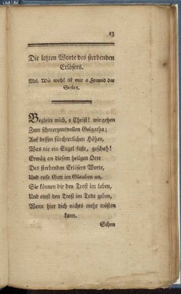 Die letzten Worte des sterbenden Erlösers.
