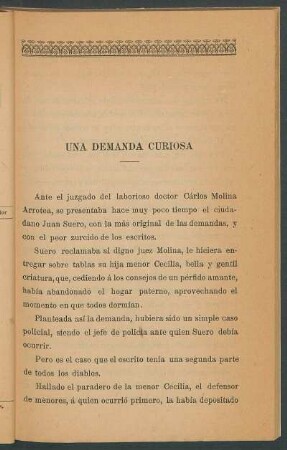 Una demanda curiosa