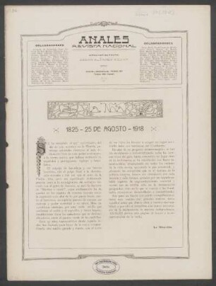1825 - 25 de Agosto - 1918