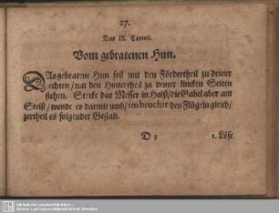 Das IX. Capitel. Vom gebratenen Hun