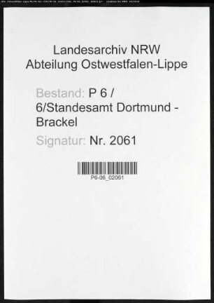 Sterberegister Standesamt Dortmund-Brackel (VI)