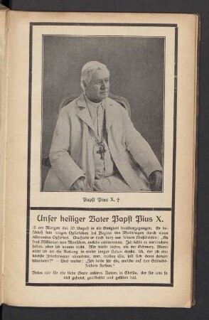 Papst Pius X.†