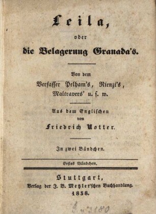 Leila, oder die Belagerung Granada's, 1
