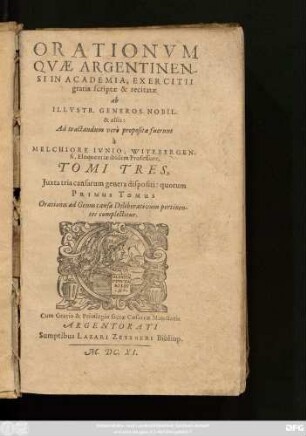 1: Orationes ad Genus causae Deliberativum pertinentes complectitur