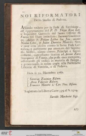 Noi Riformatori dello Studio di Padova