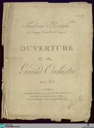 Furberia & Pontiglio : Ouverture; grand orchestre