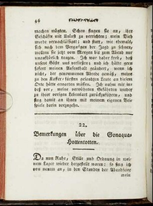 22. Bemerkungen über die Gonaqua-Hottentotten
