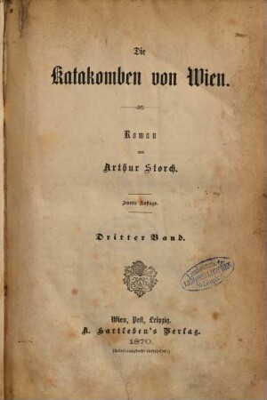 Die Katakomben von Wien : Roman von Arthur Storch, 3