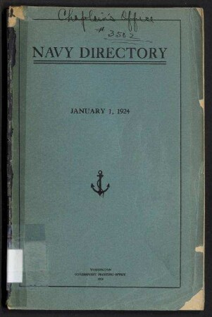 Navy Directory - Officers of the United States Navy and Marine Corps, January 1, 1924.